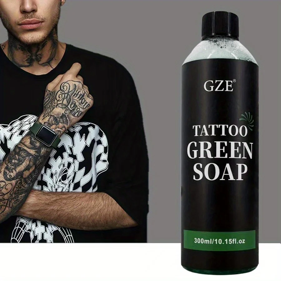 

GZE Tattoo Green Soap Очищающее средство для глубокого очищения для светло-бежевого до и после татуировки