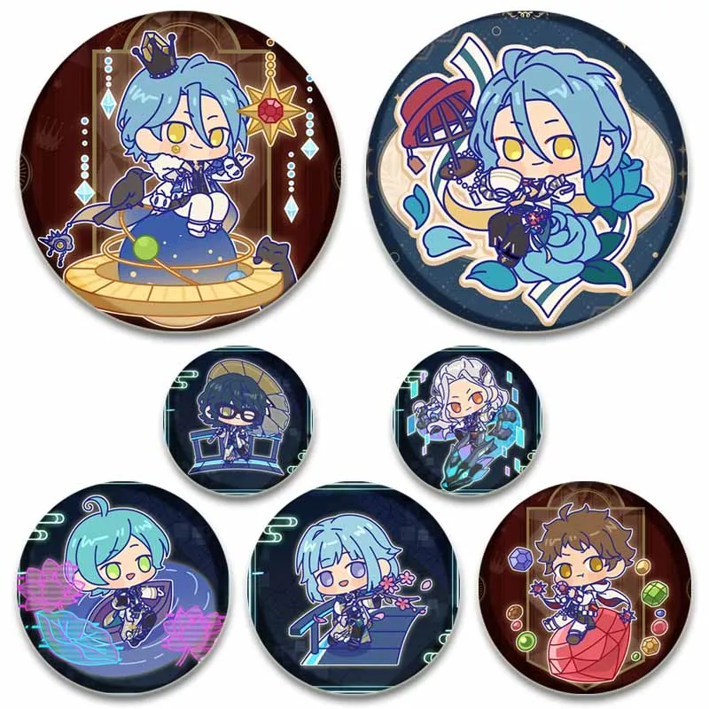 Cute Ensemble Stars Brooch Anime Tori Himemiya Rinne Amagi Icon Badges Cartoon Cosplay Badge Round Soft Button Pins for Backpack