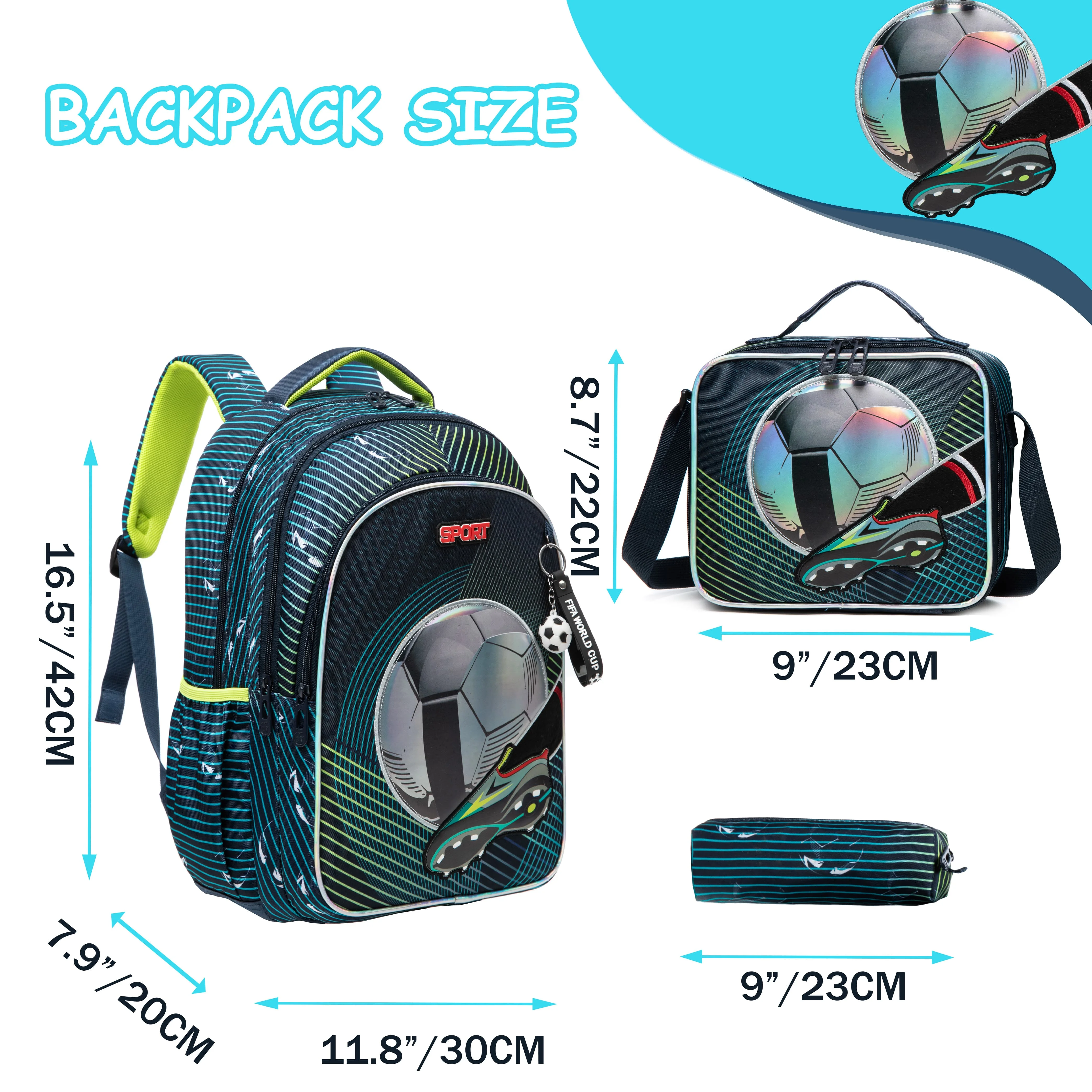 3PCS Backpacks For Boys School Backpacks For Elementary Students Ages 8-10 Kids Aesthetic Backpack Set