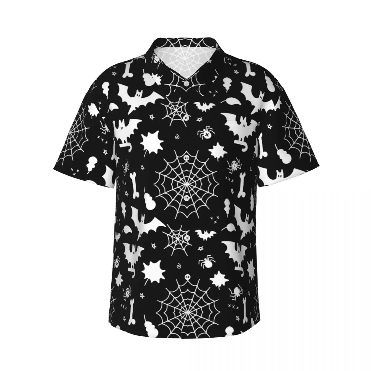 

Повседневная мода мультфильм летучая мышь Хэллоуин готическая рубашка мужская с коротким рукавом Рубашки мужские летние дышащие блузки