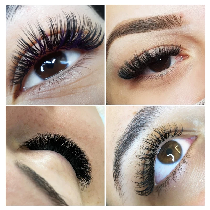 Schneller Versand 0,07 0,10 Volumen russische PBT koreanische individuelle Wimpernverlängerung dunkelschwarz matt weiche natürliche Wimpernverlängerungen