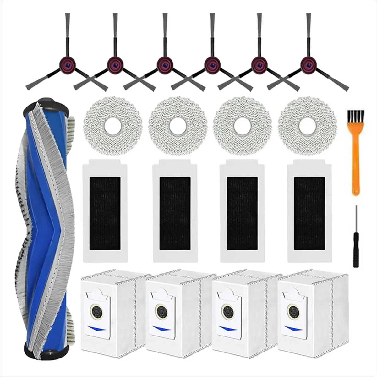 A88M 21PCS for ECOVACS DEEBOT T30S/ T30S Combo Robot Vacuum Cleaner Parts Main Side Brush Hepa Filter Mop Cloth Dust Bags view 2