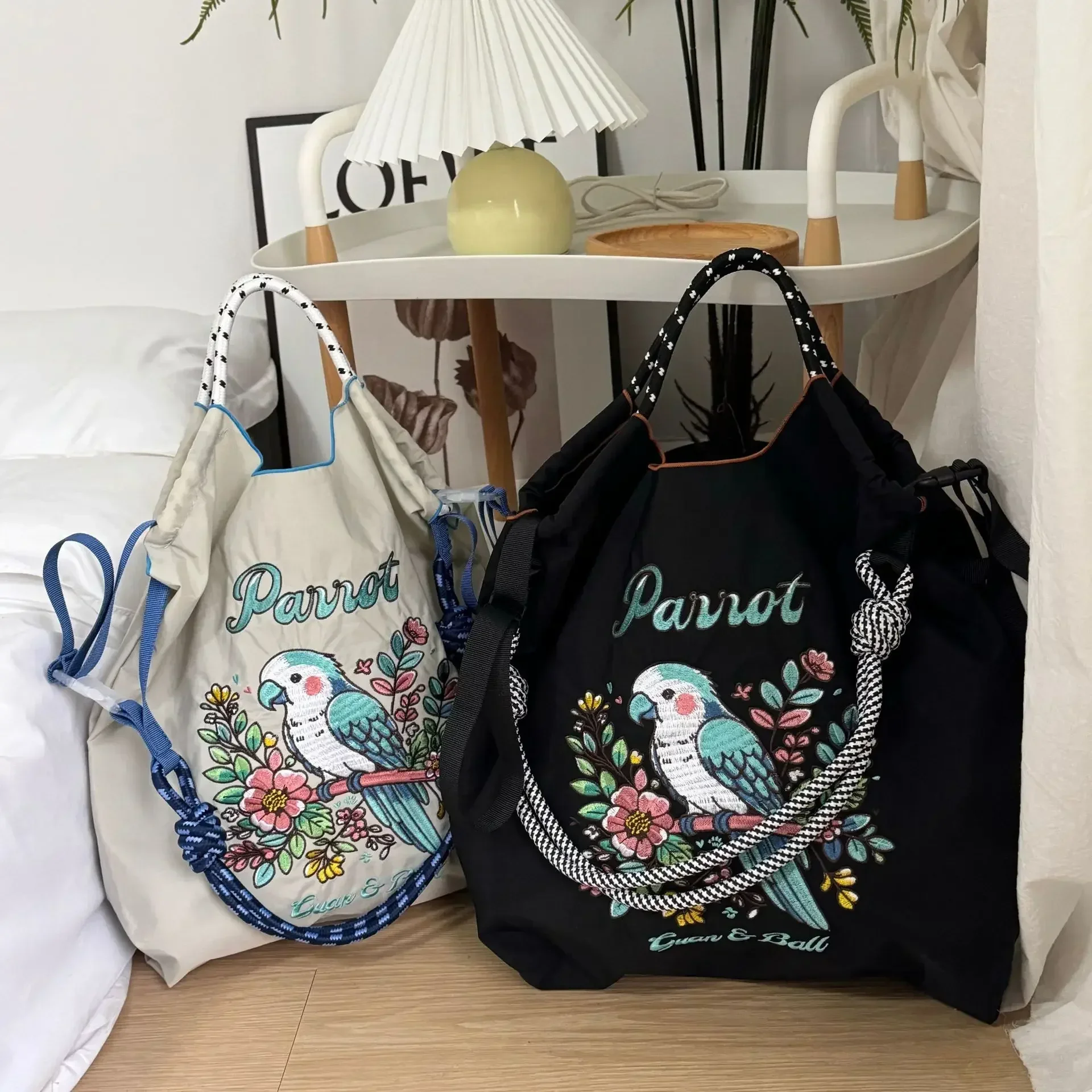 Nylon Embroidery Bag with Ten Thousand Needles Can Be Parrot Niche Fashion Large Capacity Single Shoulder Bag for Women