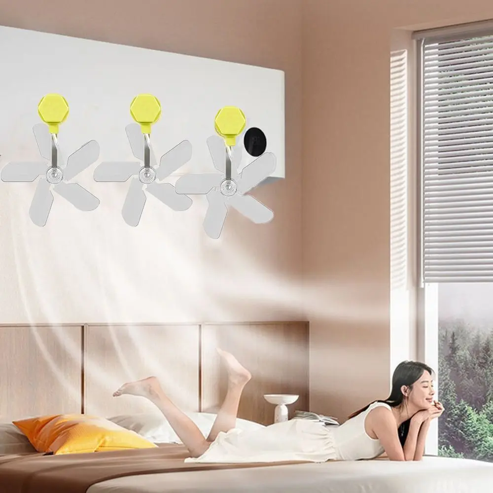 

3Pcs Wall Mounted Conditioning Guide Fan Plastic Adjustable Air Conditioner Windshield Anti Direct Blowing Windmill Shaped