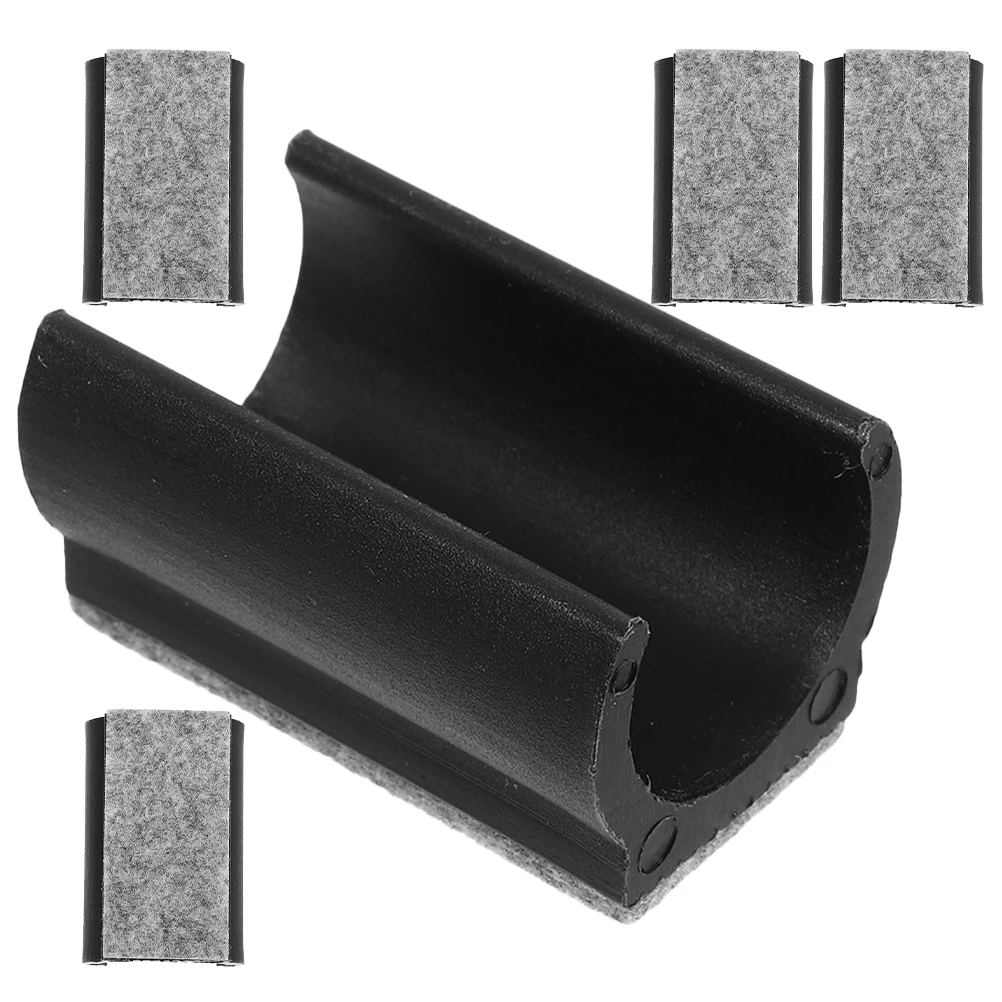 5個 22mm ブラック + フェルト U字型フリップエッジ椅子脚プロテクター 滑り止め 再利用可能 静音 耐摩耗性 フロアプロテクター、家具
