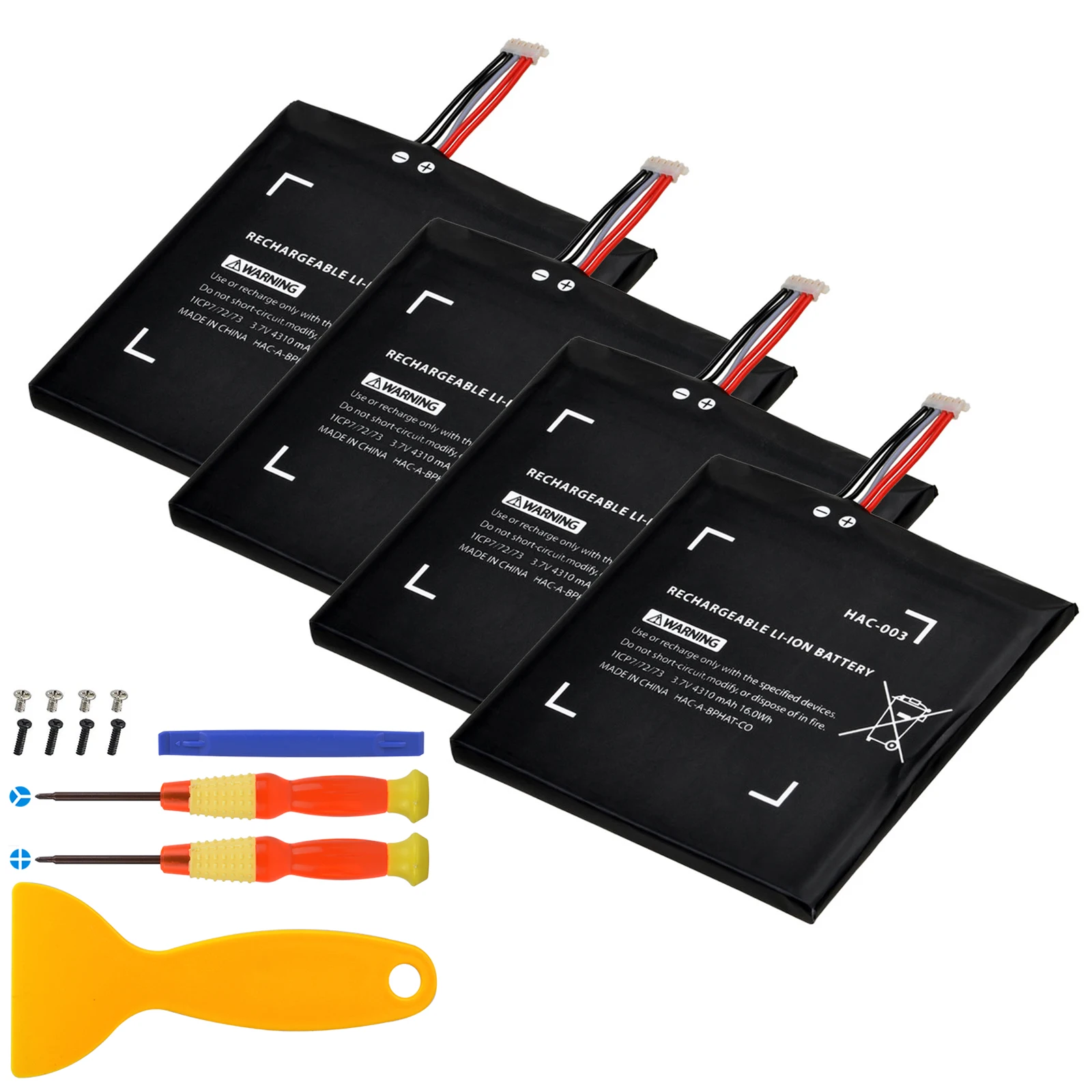 

4pcs HAC-003 Replacement Battery Kits for Nintendo Switch Game Console Internal Battery 3.7V 4310mAh Rechargeable Battery