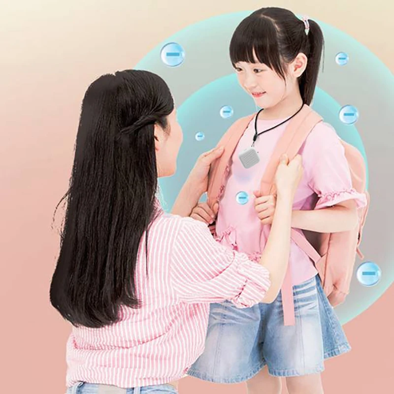 Bộ 2 Máy Lọc Không Khí Cá Nhân Đeo Mini Di Động 250Mah Pin Ion Âm Treo Cổ Máy Lọc Không Khí Xe Hơi