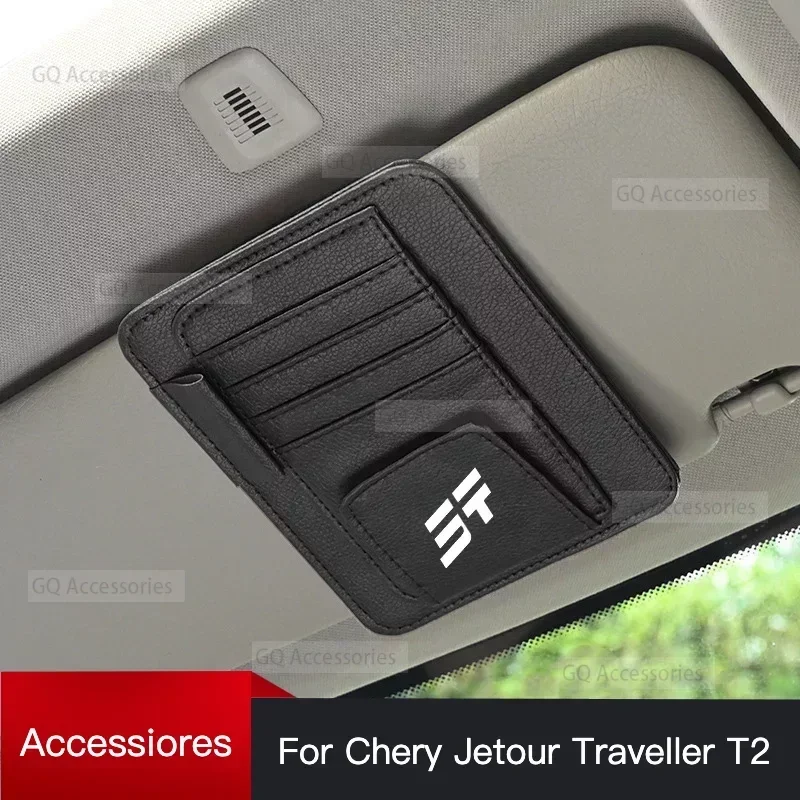 

cherryJetour Traveller T2 2023 2024 Jetour T2 Car Sun Visor Storage Card Bag Glasses IC Card Clip Holder Auto Interior Accessory