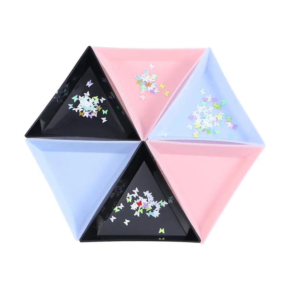 

Sorting Manicure Crystal Sorting Trays Beads Decor Picker Triangle Rhinestone Storage Nail Tray Nail Gems Holder Display Plate