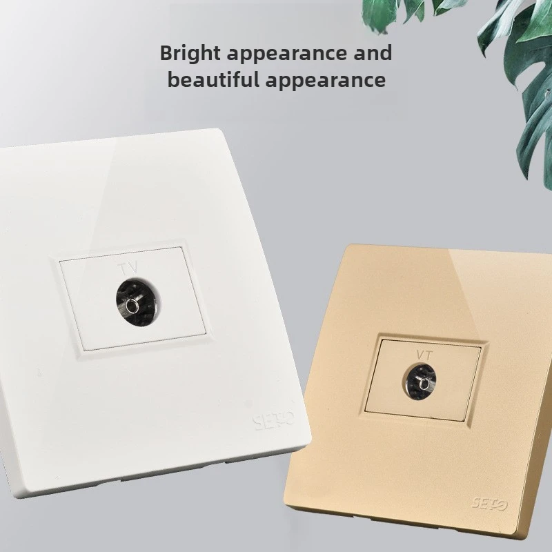 Type 86 One TV Socket Wall Open Panel TV Cable Round Port Digital TV Module Panel Accessories