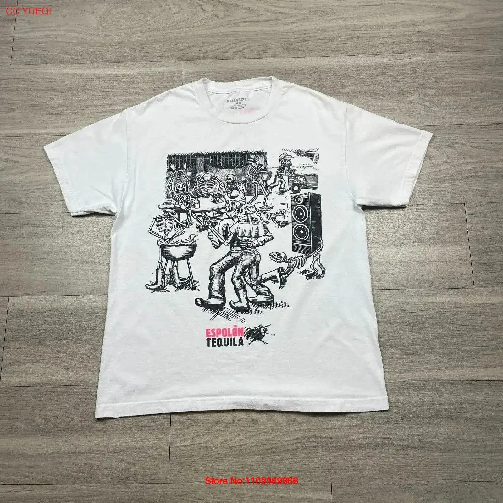 Paisa Boys camiseta para hombre grande blanco Espolon Tequila México vintage lavado homme cómodo transpirable estirado vintage