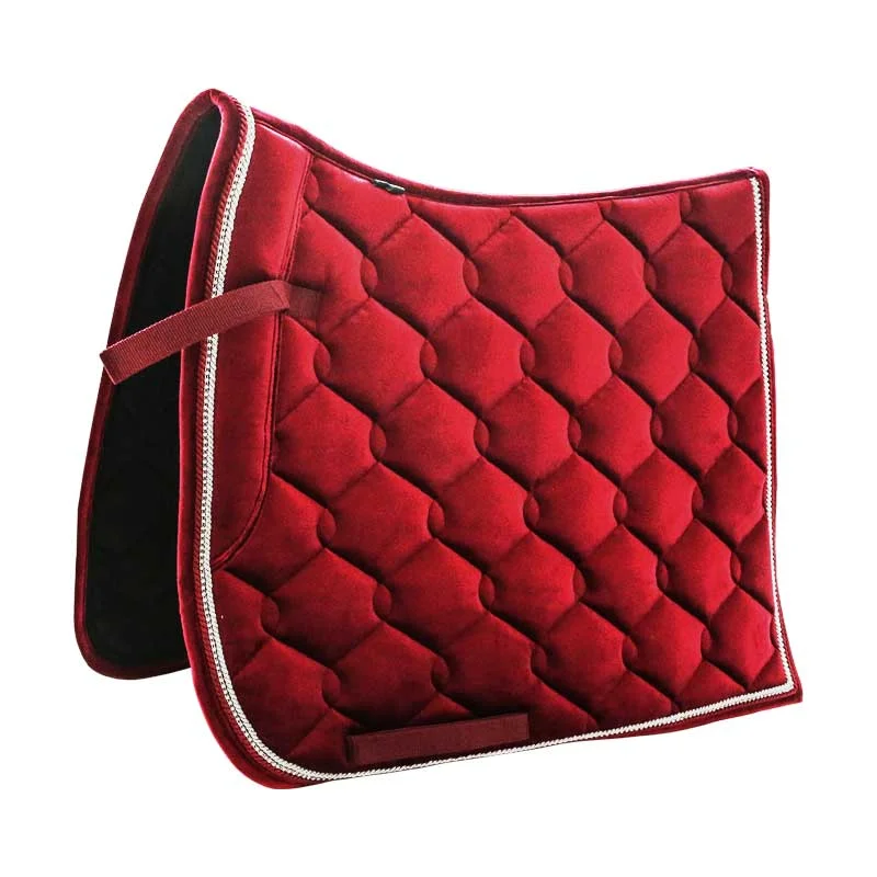 tapis-de-selle-Equestre-de-luxe-facile-a-nettoyer-couleur-vin-avec-coussin-de-dressage