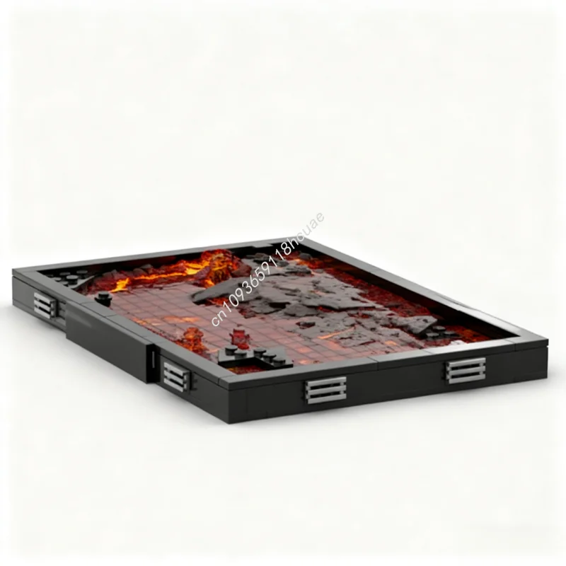 382 pçs moc duelo mustafar diorama estrela batalha modelo blocos de construção educação tijolo aniversário brinquedos modulares crianças presentes natal