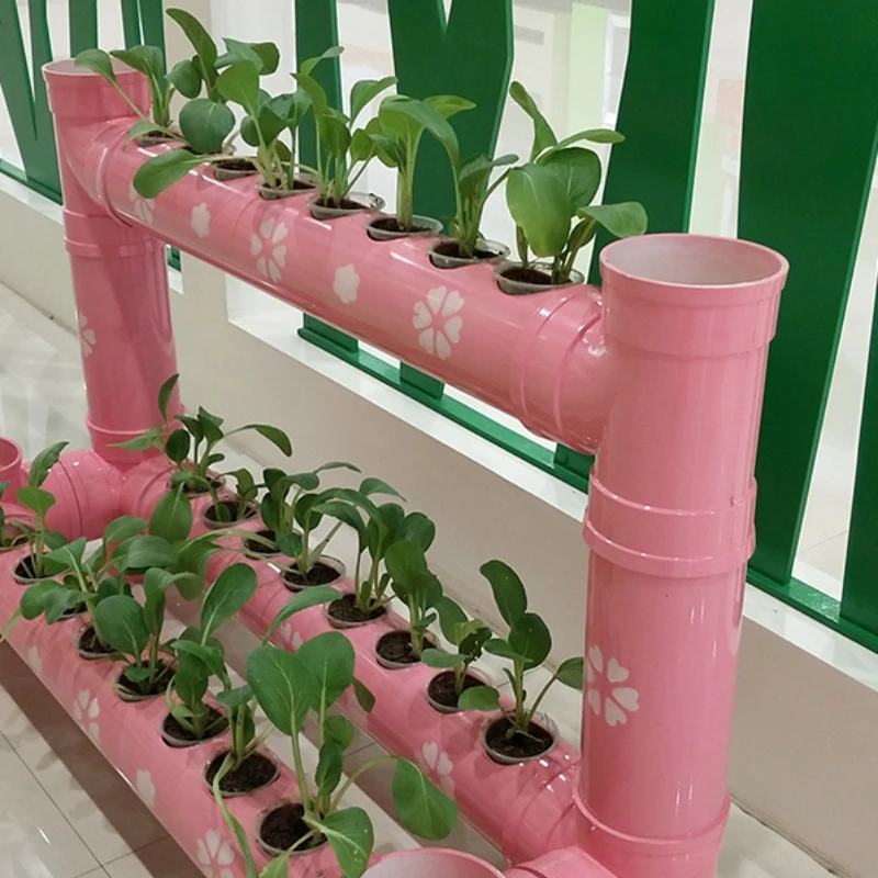 Corner Flower Stand Equipment Soil Planting Rack Kindergarten Decorative Flowers Rack Pipe Planting Flower Rack Flowerpot