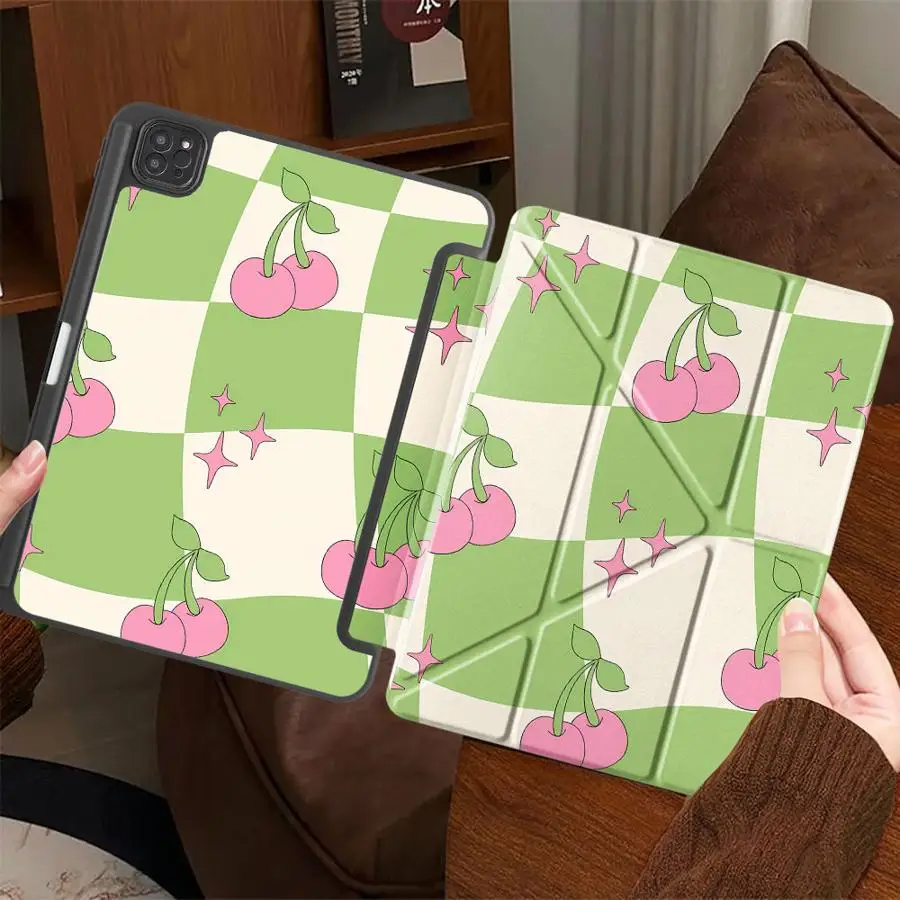 

Cute Color Checkered Pattern Tablet Case For iPad Air 4 5 M3 M2 M4 11inch Pro 11th 10th 9th 8th 7th 12.9inch Pro 2025 Mini 6 7