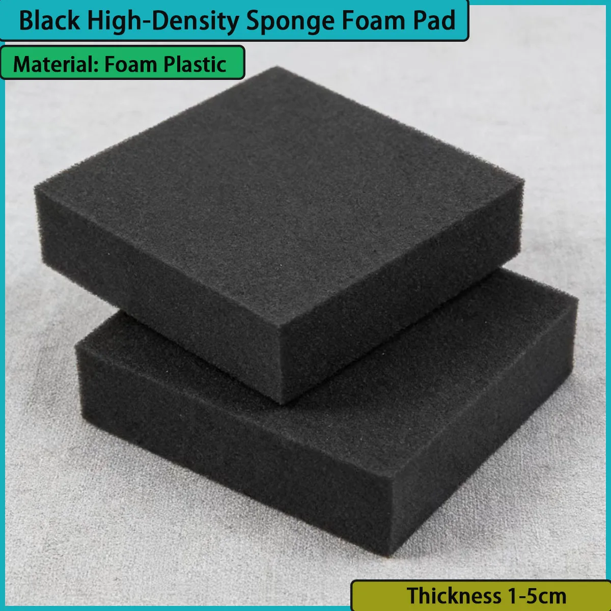 1-5cm thick black high-density sponge foam pad is used for packaging protection, home cushion, equipment buffer, etc