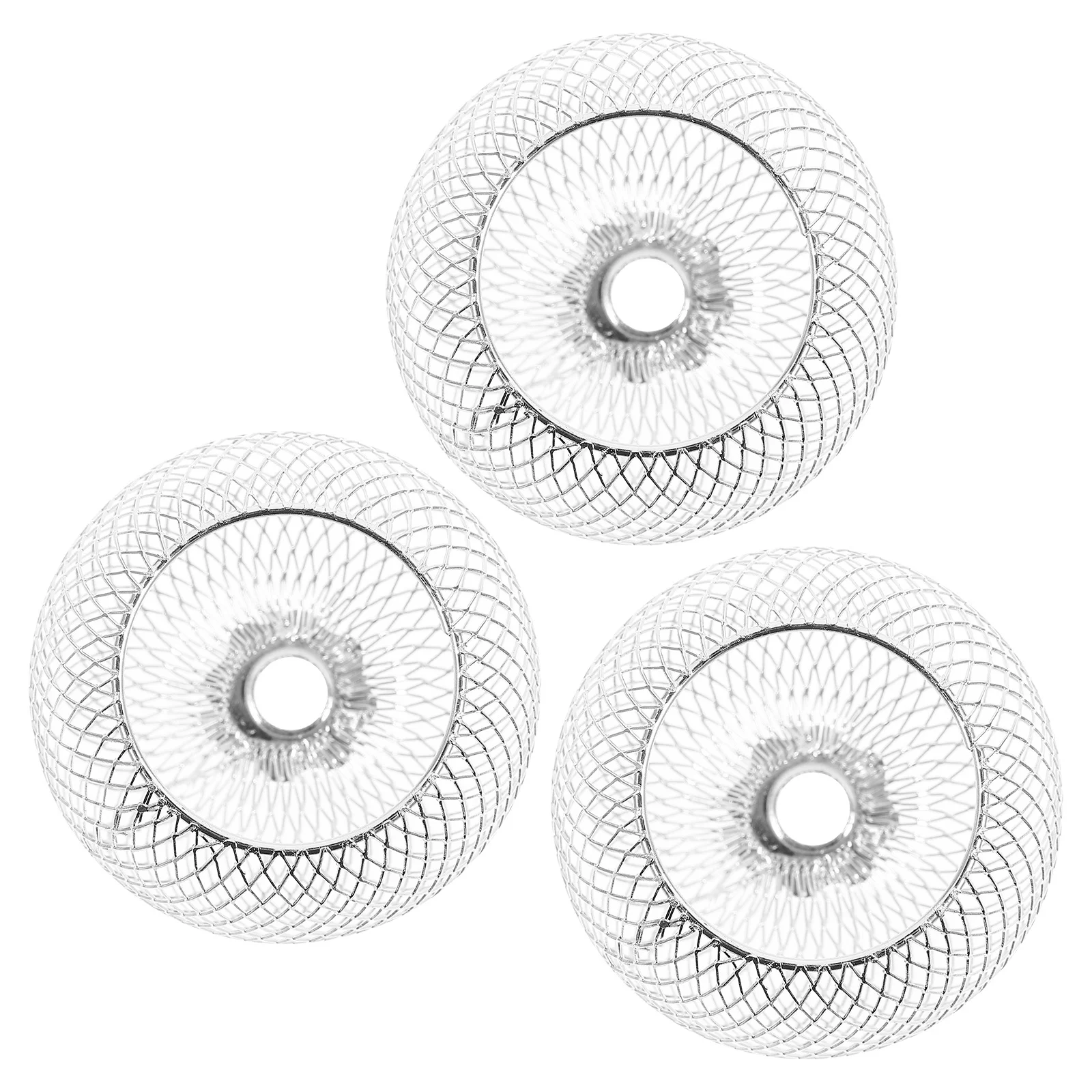 

3Pcs Metal Lampshades Spherical Hollow-Out Design Decorative Lamp Shade for Warm Diffuse Lighting Bedroom Room