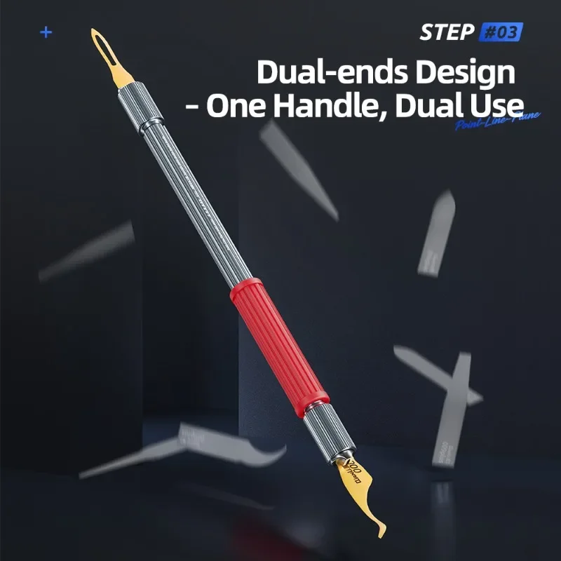 

QIANLI Double-ended Handle Precision Dual-Use Anti-Slip Grip Ultra-Stable Collet for Mobile Phone Motherboard Repair Tools