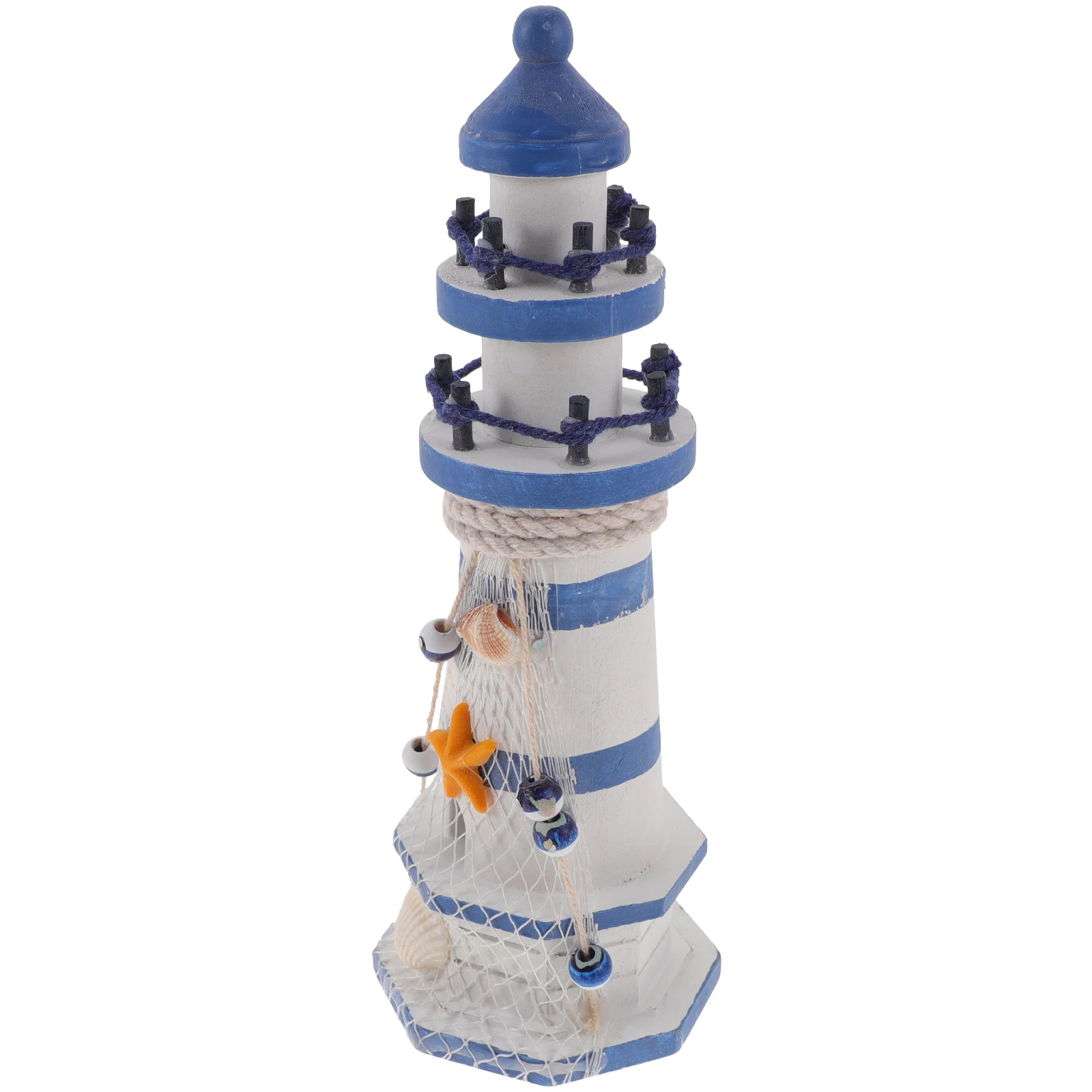 

Office Home Decoration Wooden Lighthouse Craft Coastal Ornament Sculpture Mediterranean Sea Theme