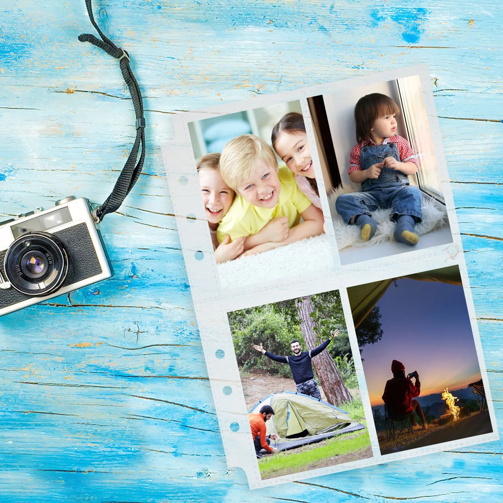 50 قطعة صفحات ألبوم الصور واضحة قابلة لإعادة الاستخدام 6-حلقة الموثق متوافق مع أكمام الصور للوصفات صور بطاقات بريدية ألبوم تخزين الملء #3