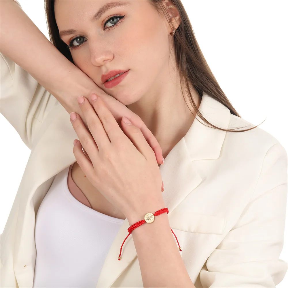 12 قطعة سان بينيتو أساور الأحمر الأسود سلسلة الدينية أساور هدية للنساء الرجال ليتل بنين والبنات