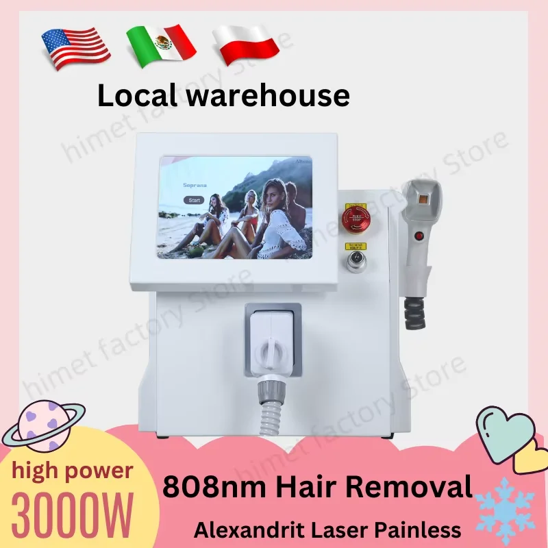 Permanent Painless Epilator 808nm Diode Hair Removal Machine Ice Platinum 3 wavelengths Summer Carnival Promotion