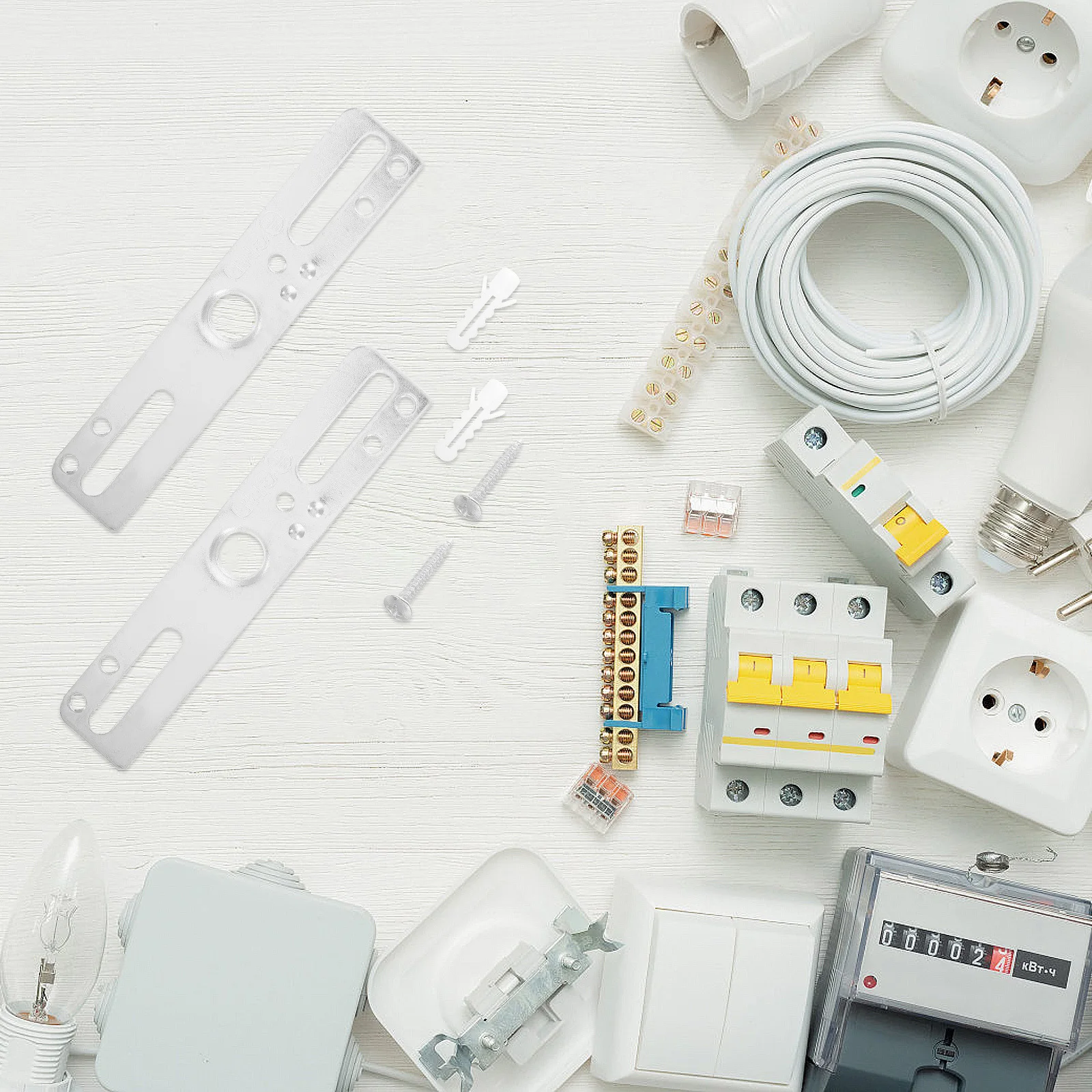 

3Sets Ceiling Light Bracket Metal Mounting Plate for Secure Fixture Installation - Straight Edge Design Fits Flush with