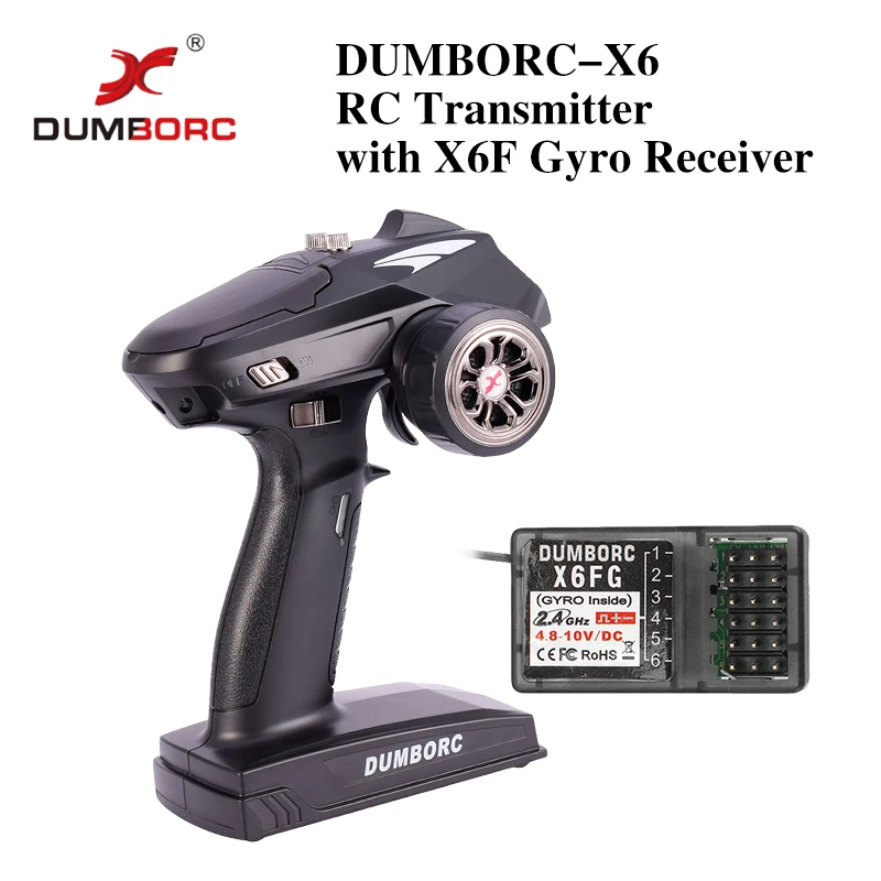 DUMBORC X6P 6CH 2.4G RC Radio Controller Zender met X6DC Ontvanger voor RC Auto Boot Tank Ondersteuning DIY