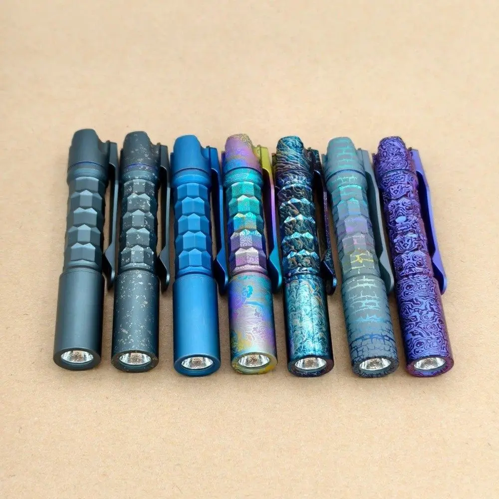 Reylight Pineapple Mini MK3 -Ti Krystal- Anodized Led Flashlight LED Torch Light Mini Rechargeable Keychain Flash Light