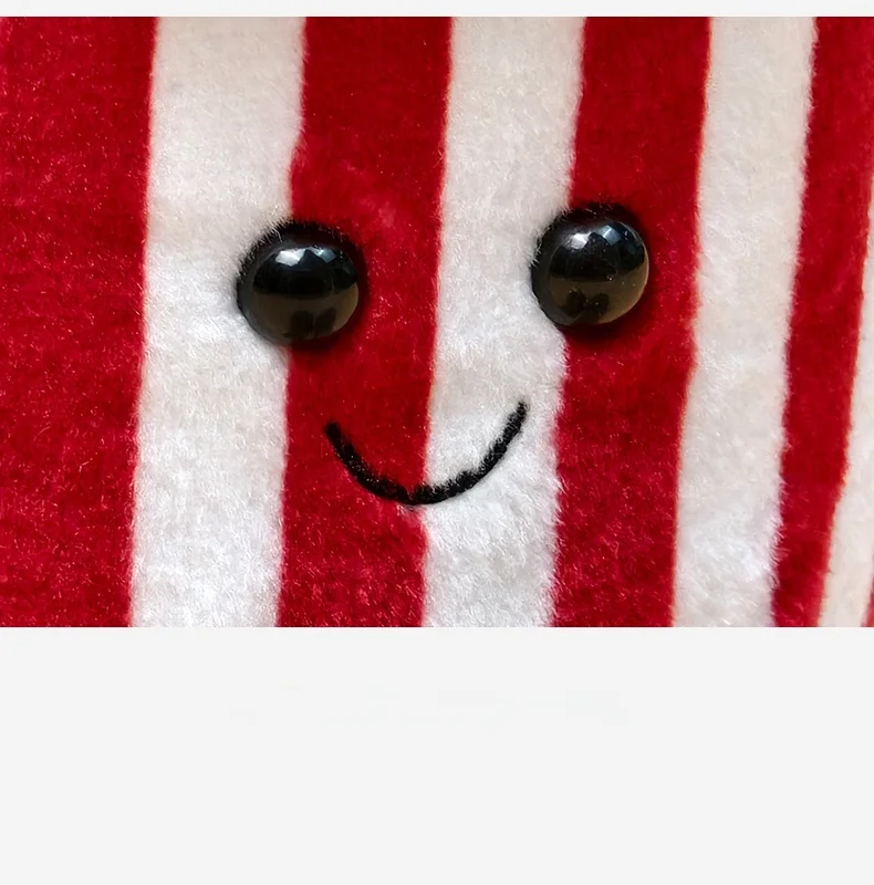 9 cm Kawaii Smiley Plüsch-Schlüsselanhänger Croissant Popcorn Kaffeetasse Charms Weiches Stofftier-Zubehör für Taschen/Schlüssel Geschenk für Kinder