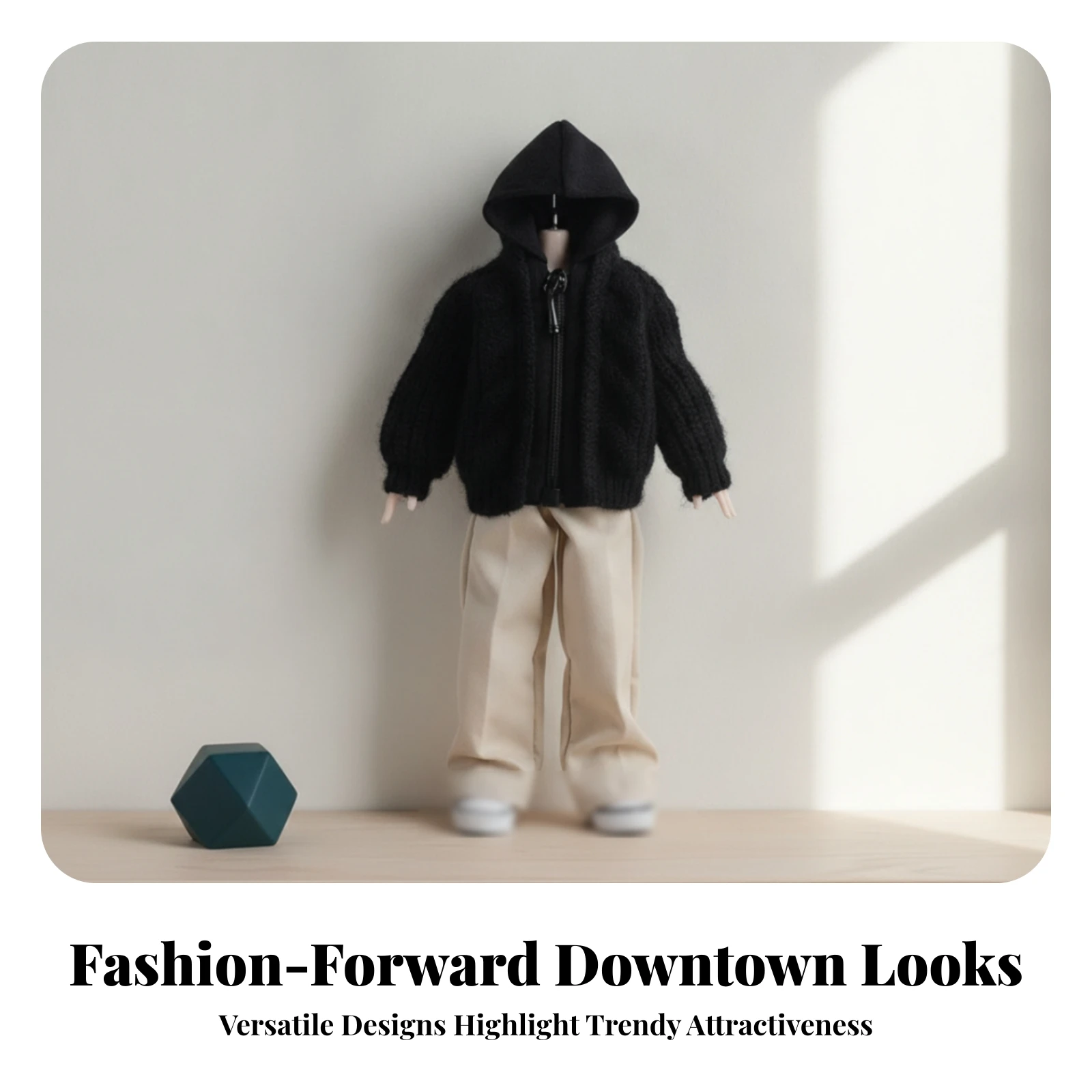 

Cropped Doll Cardigan Miniature Clothing Front-Closure