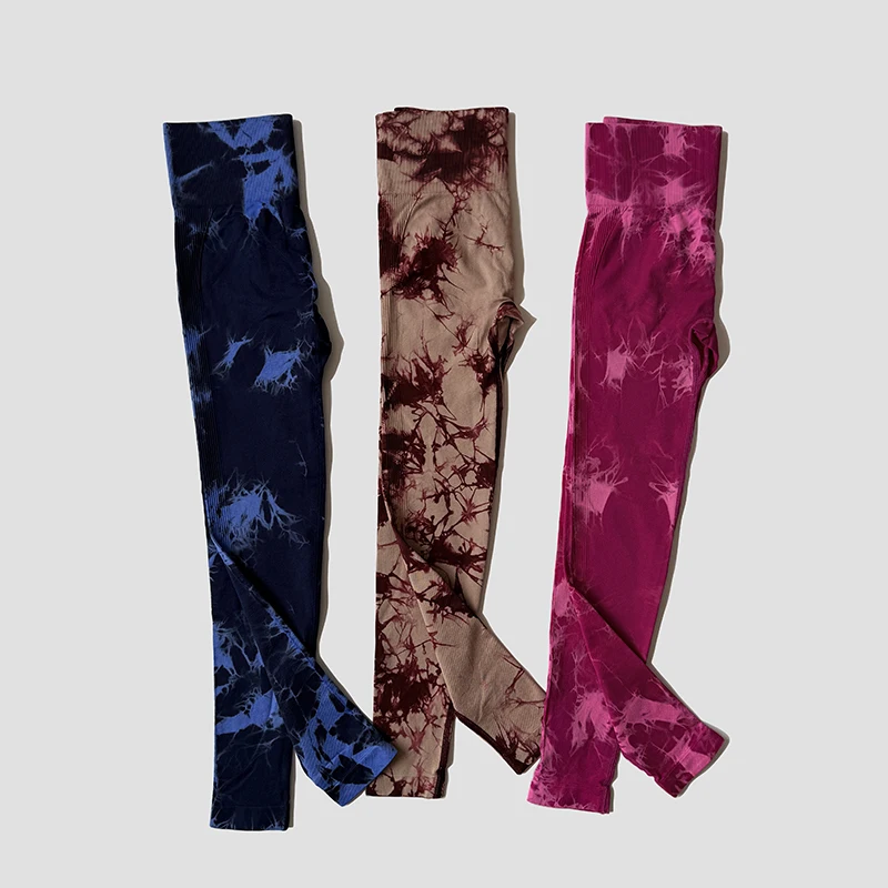 Tie Dye Seamless Leggings For Women High Waist Yoga Pants  Scrunch Butt Lifting Tights Fitness Workout Leggins Gym Clothing image 4
