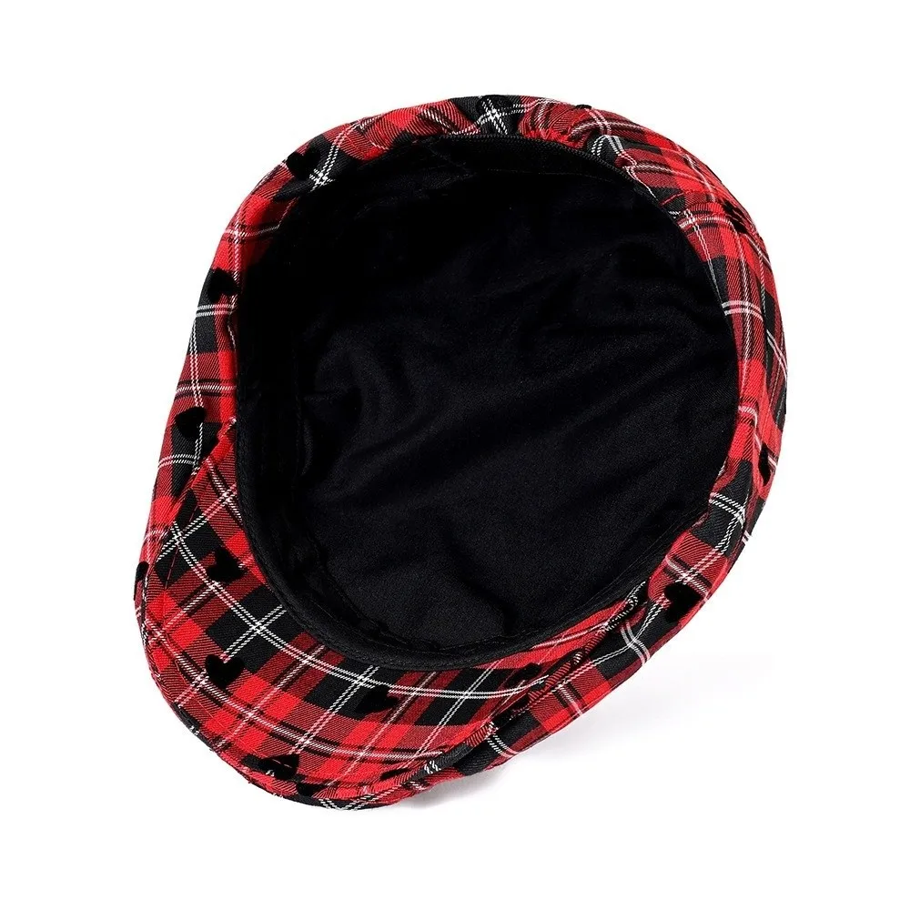 

Trend Vintage Women's Beret Y2k Plaid Star Heart Newsboy Cap Versatile Japanese Painter Cap Spicy Girls