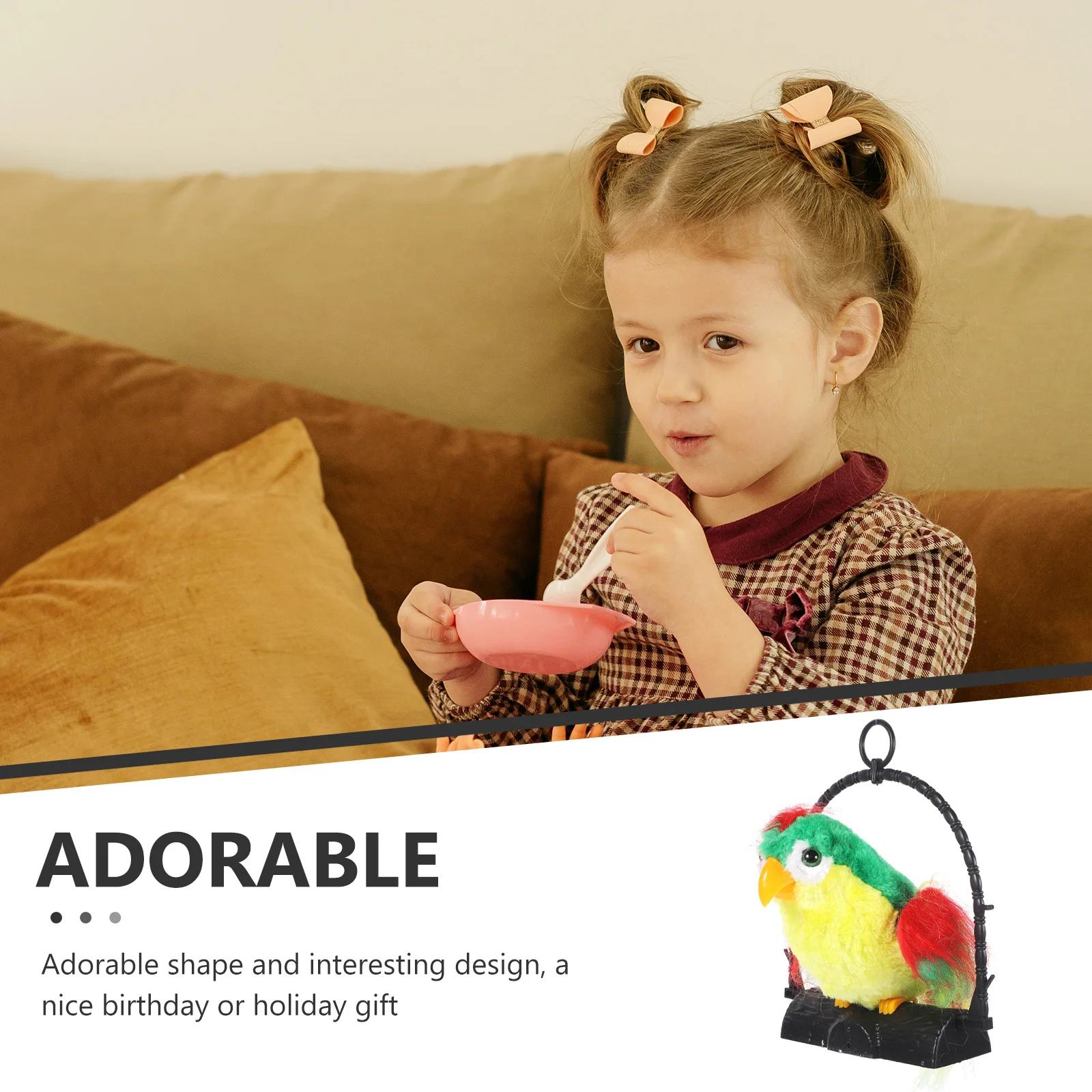 

Repeating Talking Parrot Toy Decorate Bird Toys Electronics Training Child Mechanical