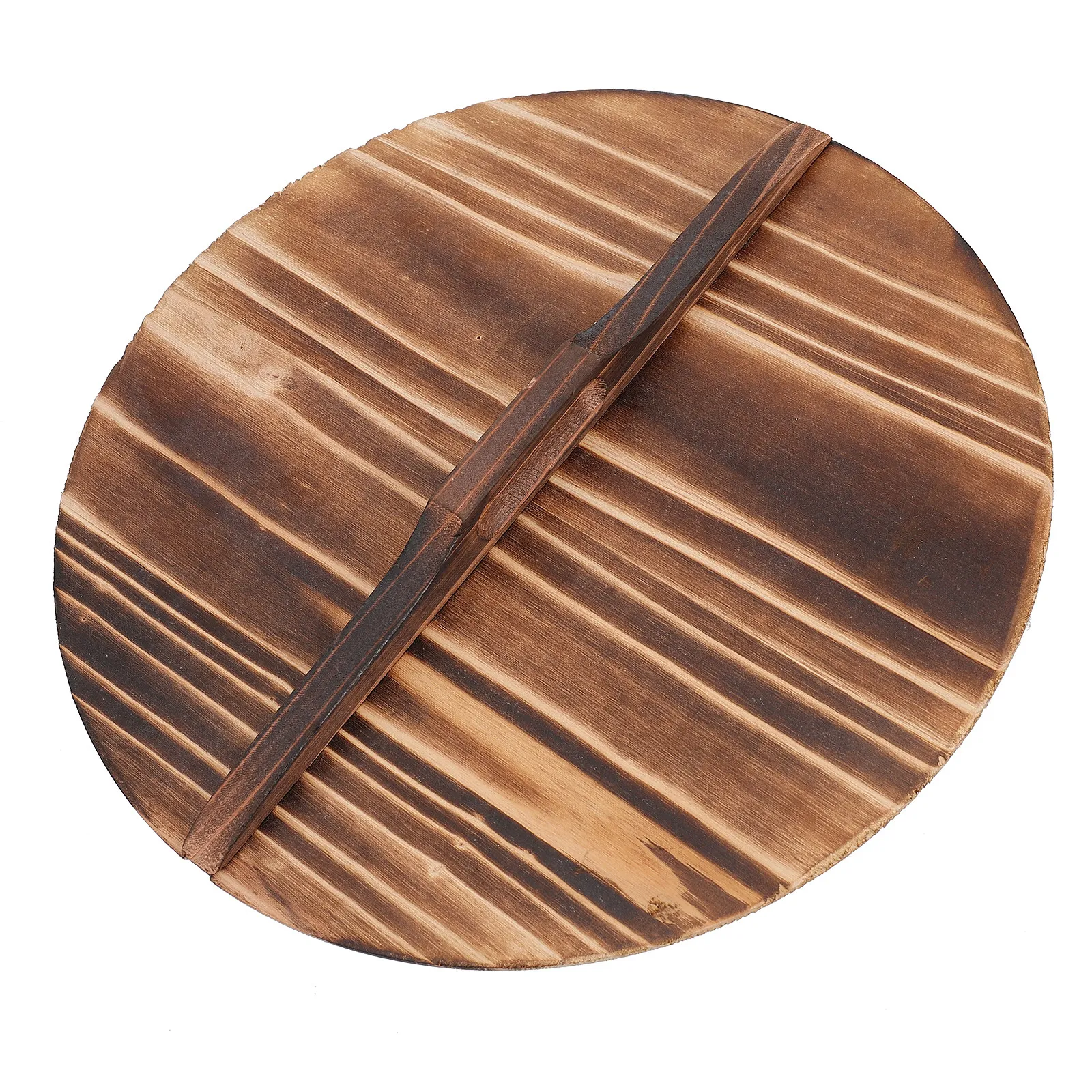 

1Pcs Carbonized Wood Pot Cover Premium Smooth Waterproof Wooden Lid for Frying Pan Household Kitchenware Cooking Tool Anti Oil