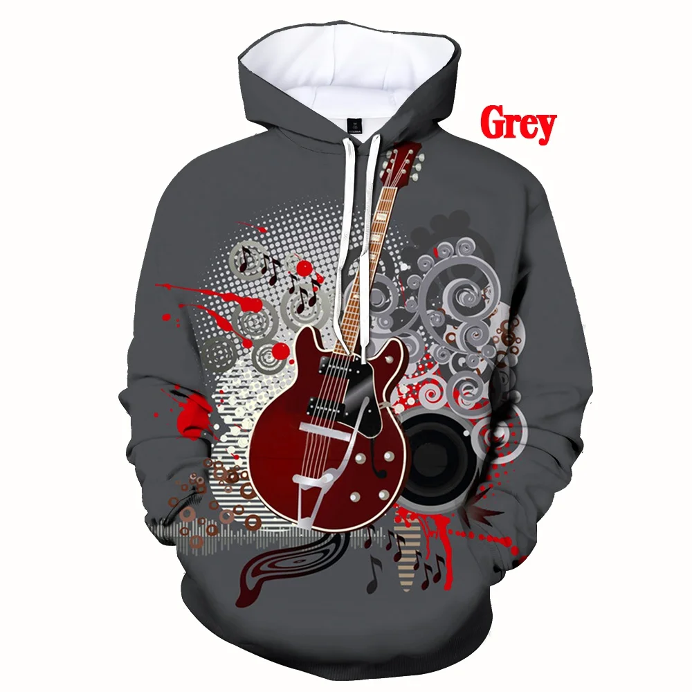 Hot Sale Bass Guitar Hoodies Men and Women Art 3D Print Hoodies Fashion Hip Hop Street Wear XXS-4XL Overszied