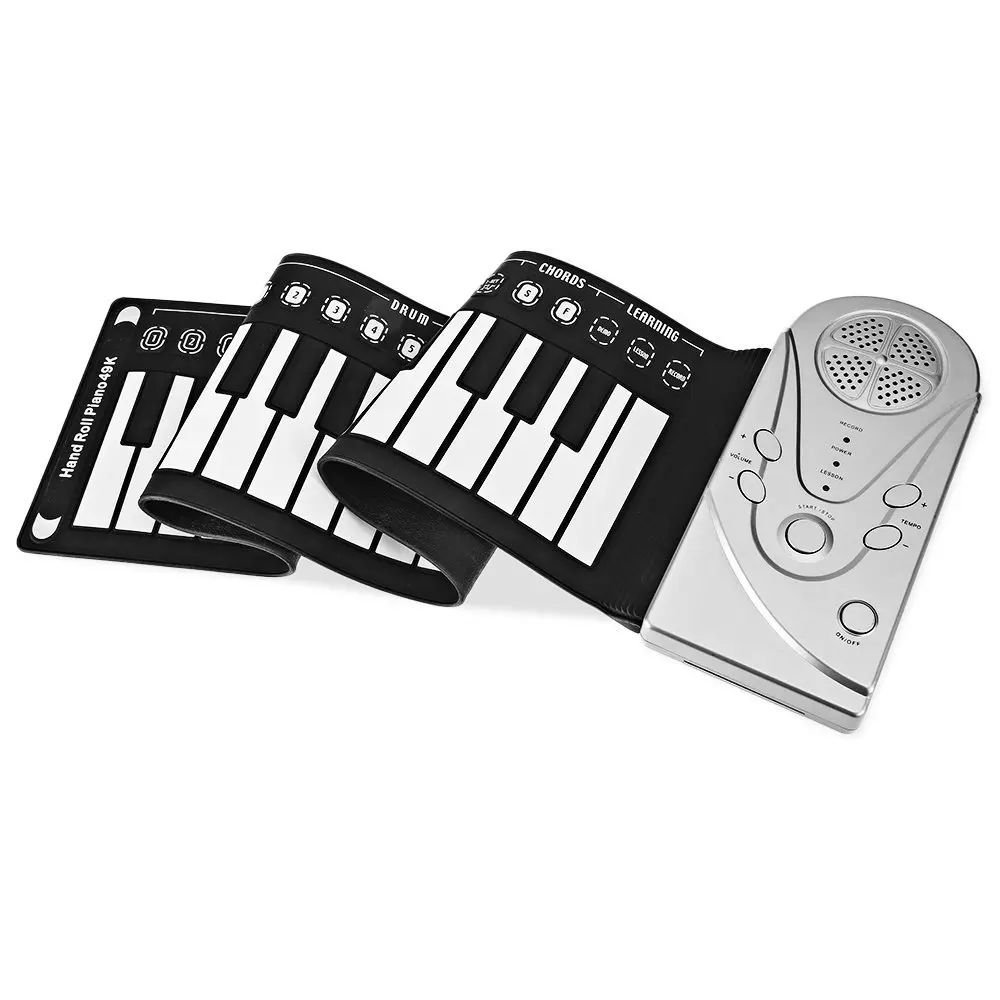 49 Keys Roll Up Soft Keyboard Stage Audio MIDI Flexible Piano 49 Keys Silicone Soft Keyboard Electronic Organ Musical Gifts