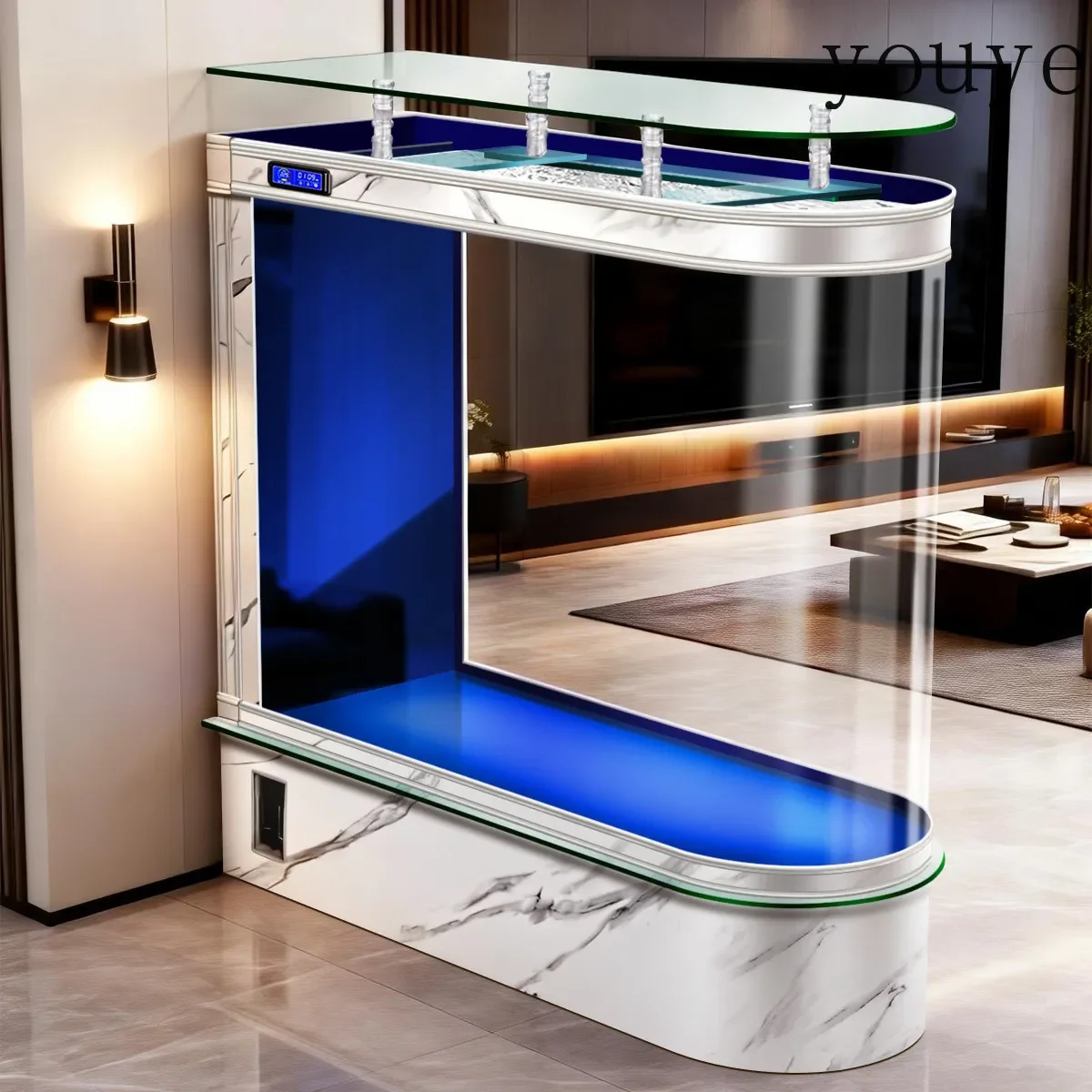 

X32 Floor-to-ceiling Fish Tank Screen Partition U-shaped Golden Fish Tank Living Room New Household Ecological Aquarium