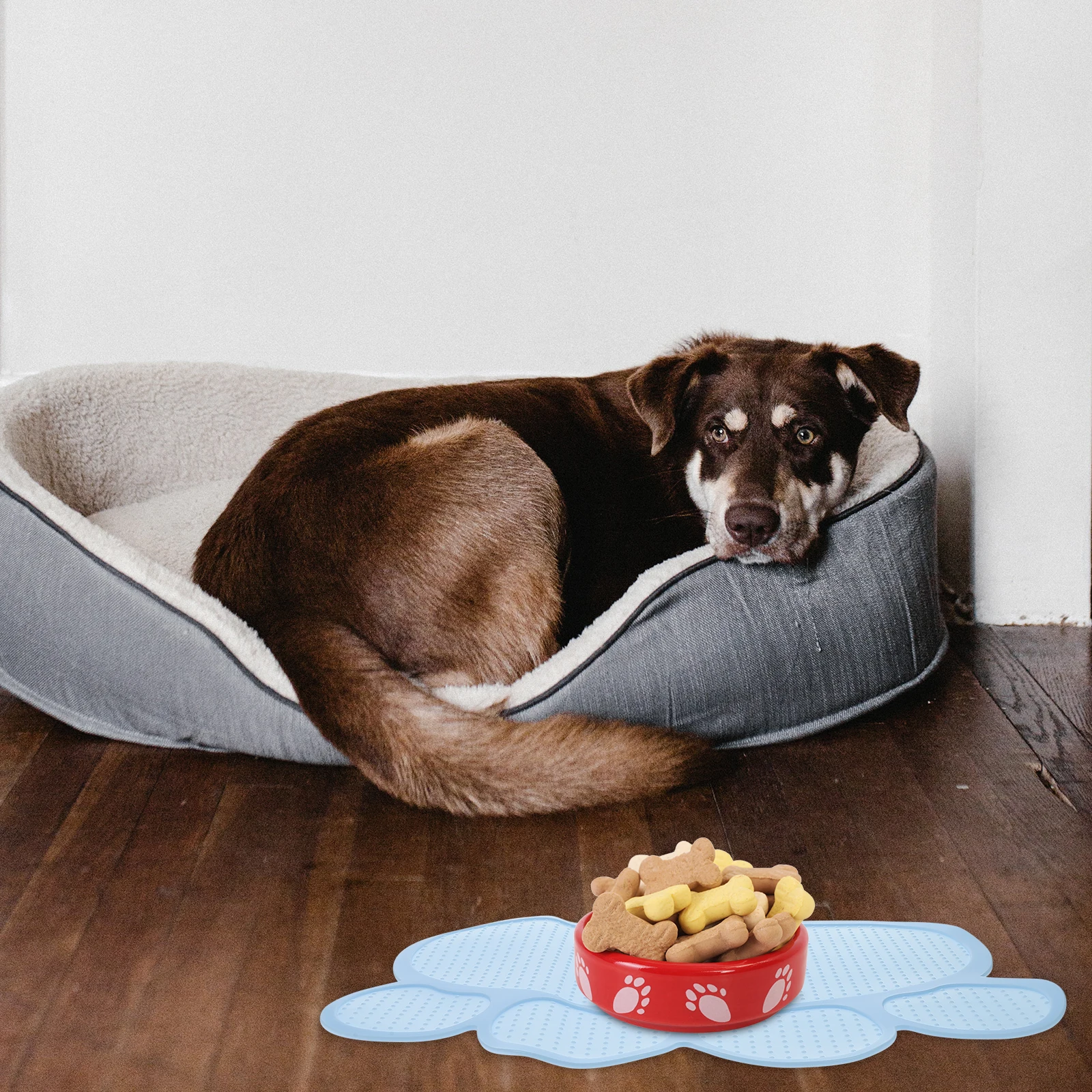 

Placemat Pet Feeding along with Dog Bowl Mats for Food and Water Silica Gel Absorbent