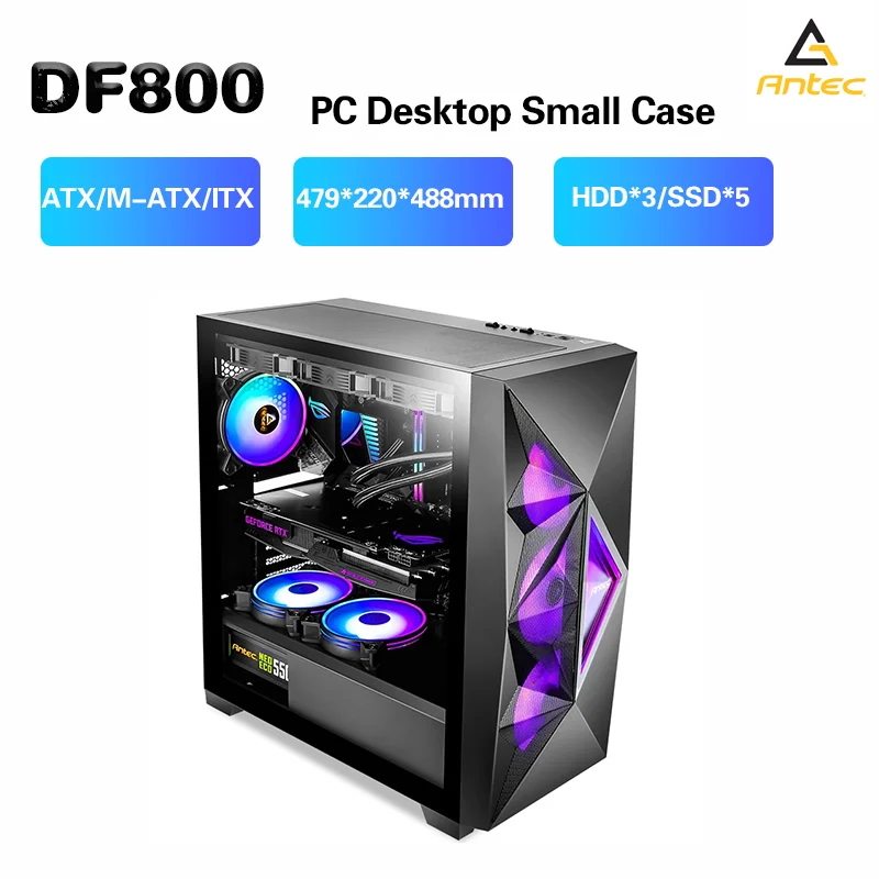 

Antec DF800Flux Case Mid-Tower Gaming PC Desktop ATX/M-ATX/itx Motherboard Tempered Glass PC Gamer Case