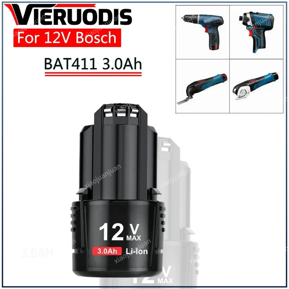 

12 В для Bosch 3000 мАч BAT411 Сменный аккумулятор для BOSCH BAT412A BAT413A D-70745GOP 2607336013 2607336014