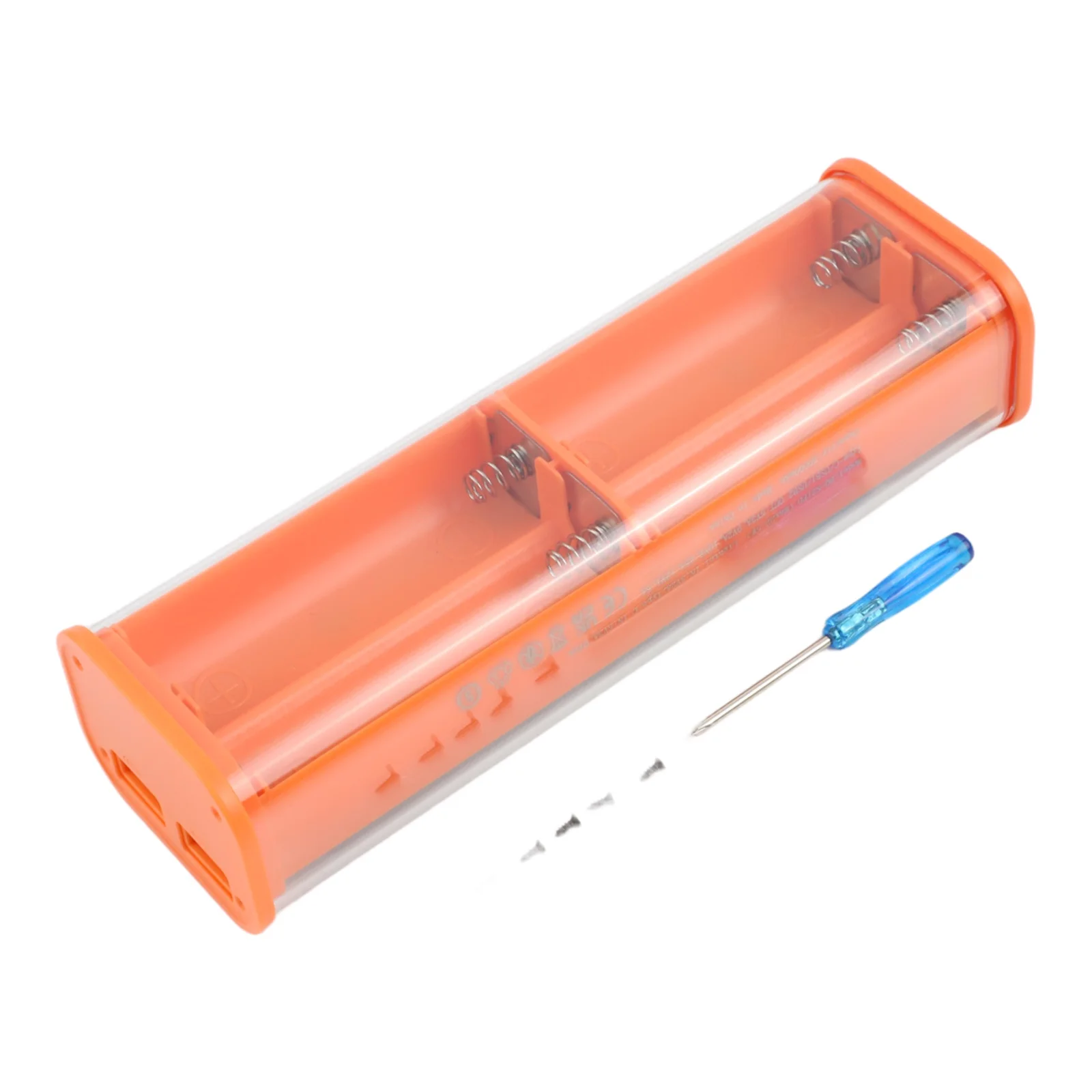 Power Bank Case For 21700 Batteries Type-C Input output Black orange 4x21700 Power Bank Compact Component Arrangement