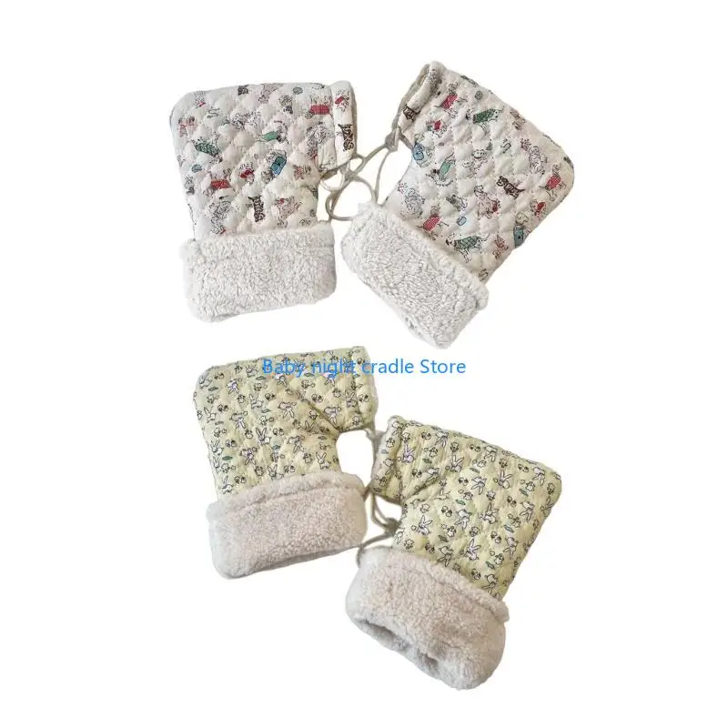 J2FF Cartoon Print Children Scooter Gloves Warm and Insulated Hand Muffs Windproof Warm Mittens for 3 to 12 Years Old Kids