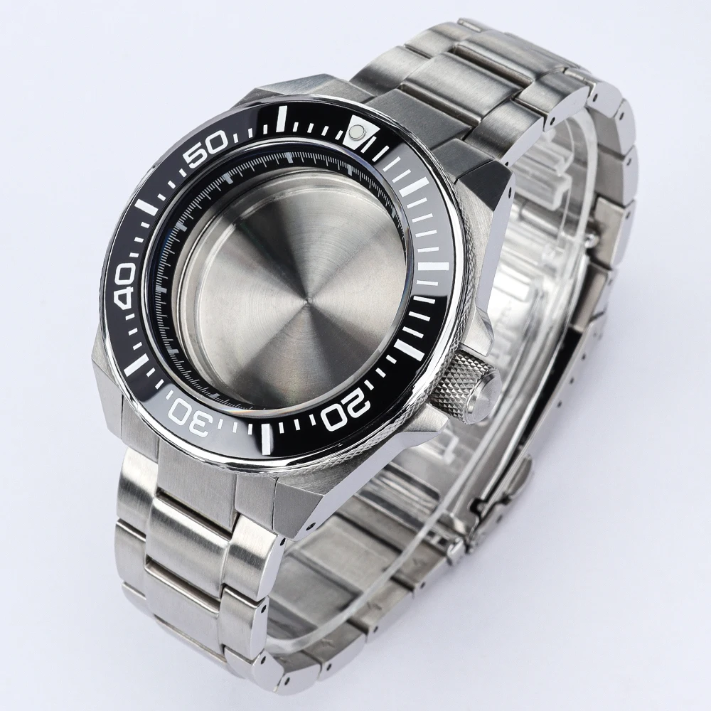 NH35A 43mm Mechanical Watch Case Mod Bracelet Sapphire Crystal for Samurai King NH35 NH36 NH34 NH38 Movement Stainless Steel Men