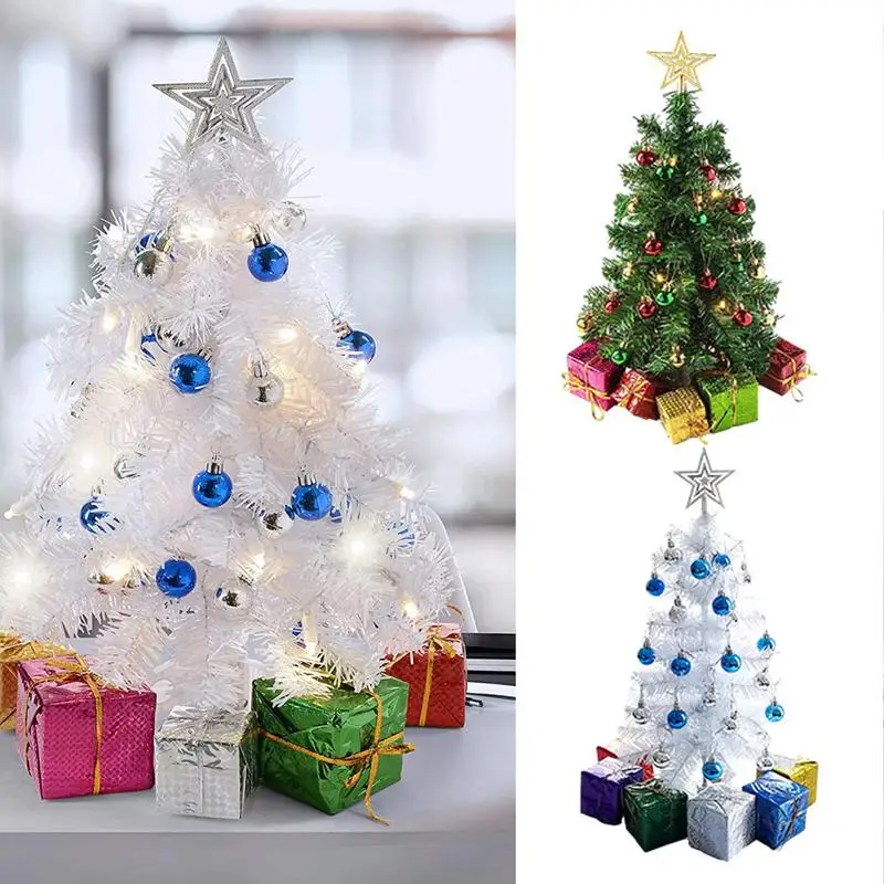 

Mini Christmas Tree Set Children's Handmade DIY Tabletop Christmas Pine Tree Kit With Star Tree Topper Scene Layout Xmas Decor