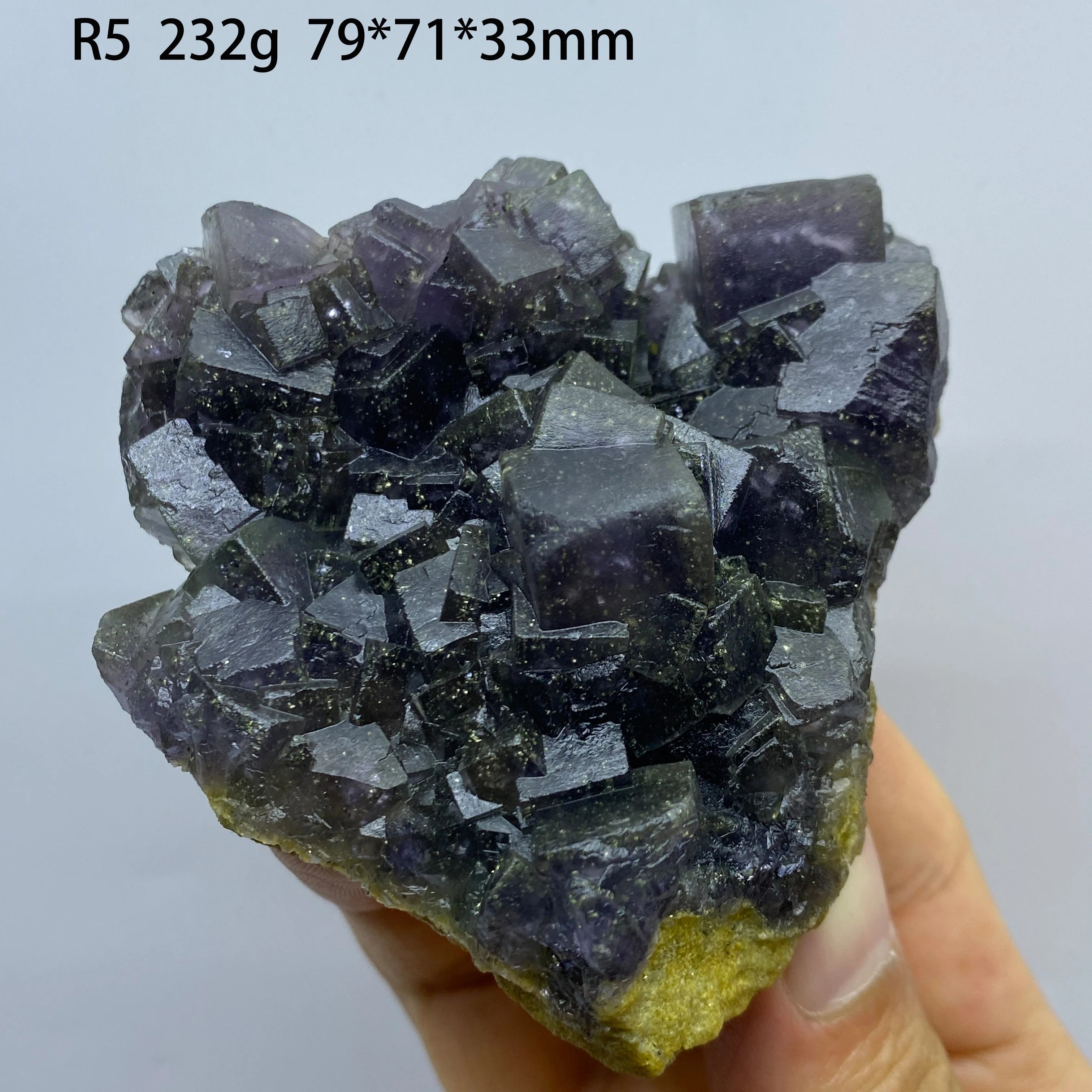 Natural Nigeria Sunlight Fluorite With Pyrite Mineral Specimen Teaching Reiki Healing Stone Home Decor