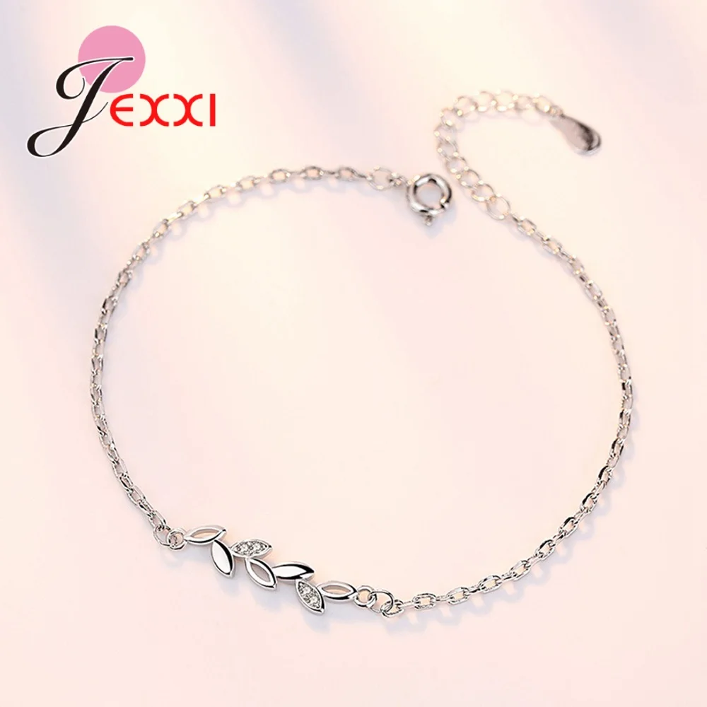 New Collection Romantic Summer Jewelry 925 Sterling Silver Branch Bracelet For Girl Women Charm Leaves Bracelets Party Jewelry