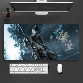 핫 블랙 신화 Wukong 멋진 멋진 몽키 킹 마우스 패드, 게임 사무실 대형 PC 키보드, 고무 대형 책상 컴퓨터 노트북 테이블