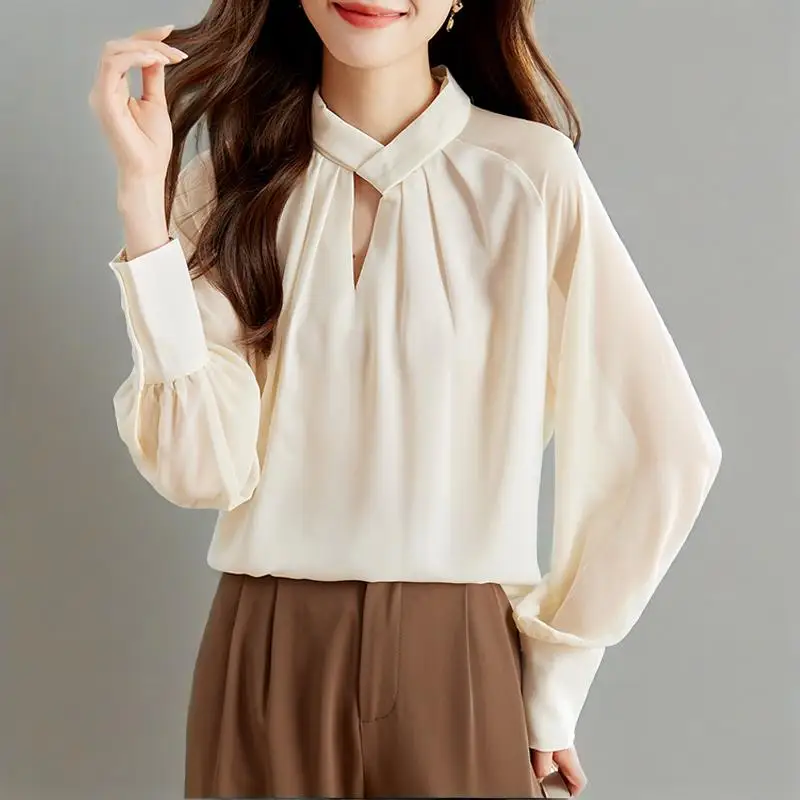 

Fashion Style Casual Ladies Blouses Elegant Women's Chiffon Shirts Classic Vintage Design Clothing Korean Tops