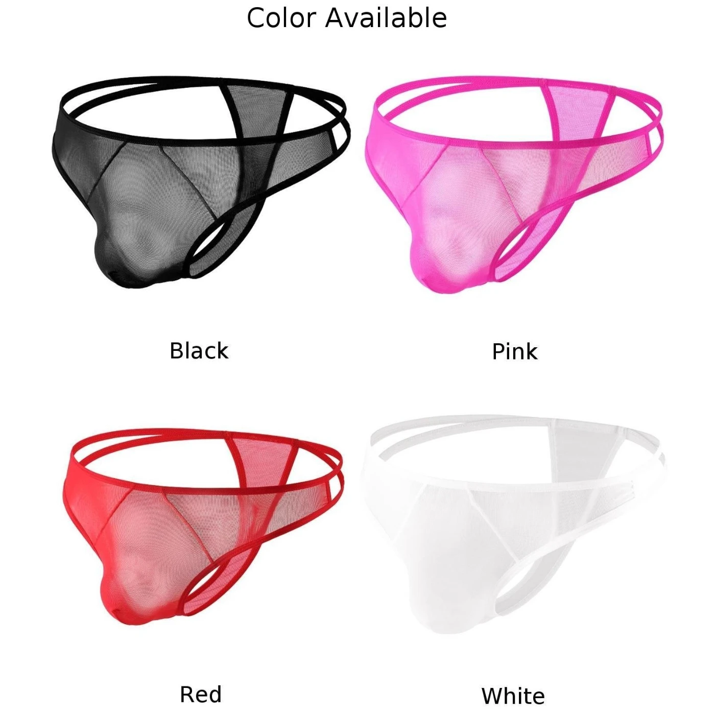 Tessuto in poliestere per l'uso quotidiano Vita bassa Perizoma rigonfio Intimo Vita bassa Vedi attraverso slip perizoma sexy Elastico